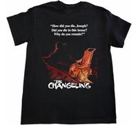 The Changeling 1980 Poster Movie Print Horror Movie tee Round Neck Unisex Tops Men's 100% Cotton Short-Sleeve T-Shirts XXL