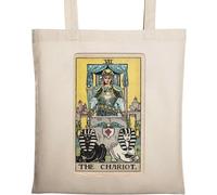 The Chariot Tarot Card Art Logo - Bolsa de algodón ecológico natural, color beige, beige, Talla única