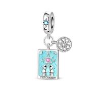 The Chariot Upright Tarot Colgante Charm, Charm para pulsera, Compatible con Pandora Bracelet Neckalce