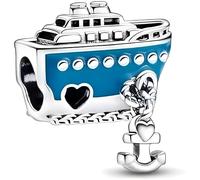 The Charmery Abalorio de barco de crucero de plata de ley 925 compatible con abalorios Pandora y muchas otras pulseras del Reino Unido., Metal