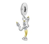 The Charmery Abalorio de candelabro en plata de ley 925 compatible con abalorios Pandora y muchas otras pulseras del Reino Unido., Metal