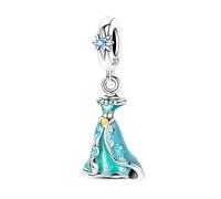 The Charmery Abalorio de princesa de plata de ley 925 compatible con abalorios Pandora y muchas otras pulseras del Reino Unido.