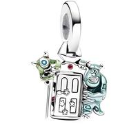 The Charmery - Charm colgante de plata de ley 925 con diseño de monstruo en puerta, compatible con charms de Pandora y muchas otras pulseras de charms del Reino Unido