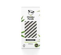 The Cheeky Panda - Pajitas de papel de bambú con rayas negras | Pack de 250