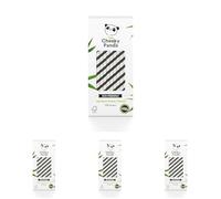 The Cheeky Panda - Pajitas de papel de bambú con rayas negras | Pack de 250 (Paquete de 4)