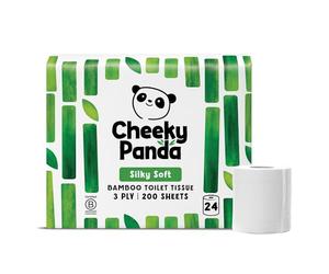 The Cheeky Panda Papel Higiénico de Bambú | 24 Rollos x 200 Hojas | 3 Capas 100% Bambú Biodegradable Sin Plástico | Paquete a Granel