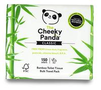 The Cheeky Panda - Papel higiénico de viaje de bambú | Paquete de 150 hojas (2 capas) | Hipoalergénico, ecológico, súper suave, fuerte y sostenible