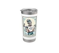The Cheer Coach Mom Skeleton Gift Spooky Season Halloween Vaso térmico de acero inoxidable de doble pared