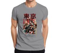 The Cherry Blossom King Tokio Anime Japan Y2K - Camiseta para hombre, gris, S