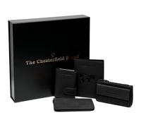 The Chesterfield Brand Estuche de regalo de 4 tarjetas de crédito de cuero de 7 cm negro