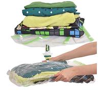 The Chestnut V 8 Bolsas de compresión reutilizables para ahorrar espacio, accesorios de viaje, bolsas de compresión para equipaje, transparentes y verdes con un clip blanco