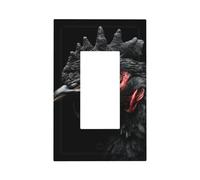 The Chicken Black Feather Light Switch Wall Plate Cover Single Rocker 1 Gang Decorator Outlet Receptacle Covers for Home Kitchen Room Bathroom Decor