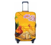 The Chicken Family - Fundas protectoras elásticas para equipaje de viaje, gallinas y pollitos, 45,7 a 81,3 cm, Black, XL