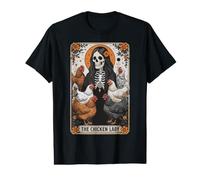The Chicken Lady Tarot Card Granjera Divertida Camiseta gráfica económica