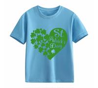The Children Place - Camiseta casual de manga corta para niñas y niños, diseño de San Valentín, estampado retro 2D, estampado 2D, color azul claro, 3-4 años
