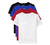 The Children's Place Baby Boy's and Toddler Basic Short Sleeve Tees Black/Blue/Red/White 4-Pack