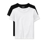 The Children's Place baby boys And Toddler Short Sleeve Basic Layering T-shirt Shirt Black/White 2 Pack 9-12 Months US