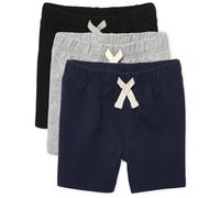 The Children's Place Baby Boys and Wheldler French Terry Shorts Black/Smoke Grey/New Navy 3 Pack 6-9 meses US