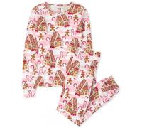 The Children's Place Baby Girl Family Family Family Holiday Sets Fit 100% Cotton Adult Big Kid Kiddler Pajama Set Pink Gingerbread 10 US