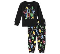 The Children's Place Baby Girls Family Matching Christmas Holiday Sets, Snug Fit 100% Cotton, Adult, Big Kid, Toddler, Pajama Set, Let It Glow, 3T US