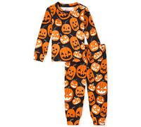 The Children's Place Baby Girls Family Matching Christmas Holiday Sets, Snug Fit 100% Cotton, Adult, Big Kid, Toddler, Pajama Set, Hlwn Pumpkin, 18-24 Months US