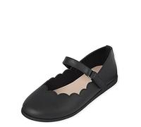 The Children's Place Closed Toe Maryjane Flats, Zapatos Planos Mary Jane niña, Scalop Negro, 18.0 cm