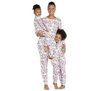 The Children's Place Conjunto de Pijamas navideños a Juego para la Familia, Ajuste cómodo, 100% algodón, para Adultos, niños Grandes, niños pequeños, bebés, Rosa Merry Joy, X-Large