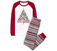 The Children's Place Family Matching, Christmas and Holiday Pajama Sets, Cotton Juego de Pijama, Feliz Navidad, S Unisex bebé