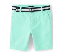 The Children's Place Pantalones Cortos Chinos con cinturón para niño, Aguamarina, (Mellow Aqua), 7