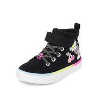 The Children's Place Tenis Casuales para bebés y niñas pequeñas para Uso Diario, Black Doodles, 8 Toddler