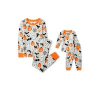 The Children's Place Unisex Baby and Kids hermanos que coinciden con el pijama navideo colocados fantasmas/calabazas de algodn Halloween 18 meses