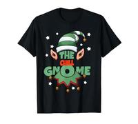 The Chill GNOME, Pijama Divertido de Navidad a Juego para Grupo Familiar Camiseta gráfica económica, Hombre, Negro, S