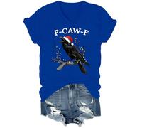 The Christmas Crow - Camiseta divertida y humorística con diseño de cuervo con cuello en V unisex, azul real, S