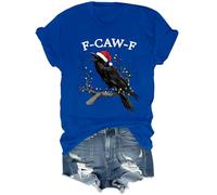 The Christmas Crow - Camiseta divertida y humorística con diseño de cuervo unisex, azul real, L