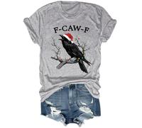 The Christmas Crow - Camiseta divertida y humorística con diseño de cuervo unisex, gris, S