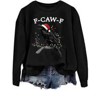 The Christmas Crow - Sudadera divertida y divertida con diseño de cuervo de Navidad unisex, Negro, M