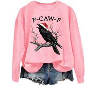 The Christmas Crow - Sudadera divertida y divertida con diseño de cuervo de Navidad unisex, rosa, S