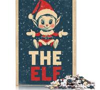 The Christmas Elf Poster Rompecabezas Imposible,desafío for Adults Entretenimiento Creativo 1000 Piezas Obra De Arte De Juego De para Adultos Y Niños A Partir De 12 Años 500pcs (52x38cm)