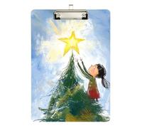 The Christmas Star Tree - Portapapeles de plástico para entrenadores de sóftbol, portapapeles para profesores, tamaño 9 x 12 pulgadas