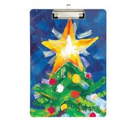 The Christmas Star Tree - Portapapeles para enfermeras con agujero estándar para tablero de clip, tamaño 9 x 12 pulgadas