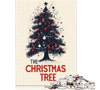 The Christmas Tree Puzzles Imposible,desafío para Adultos Entretenimiento Creativo 1000 Piezas Obra De Arte De Juego De para Adultos Y Niños 500pcs (52x38cm)