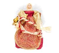 The Christmas Workshop 82000-Decoración de ángel para árbol, 12 Pulgadas de Alto, Color Dorado, decoración de Navidad para Interiores, Oro y Rojo, 30,5 cm
