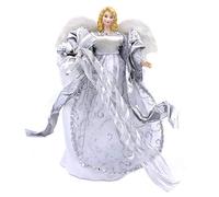 The Christmas Workshop 83960-30 cm, Figura de ángel Copa del árbol de Navidad, Plateado