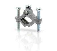 THE CIMPLE CO Abrazaderas de varilla de tierra galvanizadas para entierro directo, conectores eléctricos de conexión a tierra para tuberías, unión de antena de TV, 1 pulgada, acero galvanizado, 10