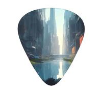 The City On The Water - Juego de 12 púas para guitarra, incluye 3 grosores de púas para guitarras acústicas, ukeleles y más.