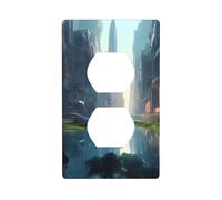 The City On The Water - Kit de revestimiento dúplex de 11,4 x 7 cm, para interruptores de enchufe de luz (1 pieza).