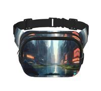 The City on the Water - Riñonera de moda con patrón de ciudad en el agua, bolsa de mensajero unisex para viajes