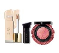 The Classic Matte Look - Liquid (3 PC) LAURA GELLER NEW YORK Double Take Liquid Foundation Porcelain Retractable Kabuki Brush Baked Blush-