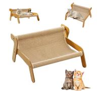 The Claw Lounge, 2-in-1 Cardboard Cat Scratcher & Lounger, Wear-Resistant Scratching Pad Lounge Chairs, Cat-Friendly Summer Breathable Fabric (Flax,Large)