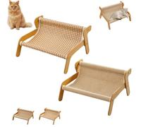 The Claw Lounge, 2-in-1 Cat Hammock, Wear-Resistant Cat Scratching Board, Leisure Cat Chair, with Linen and Mat Models, for Cats of (3pcs-Linen+Cooling Mat)